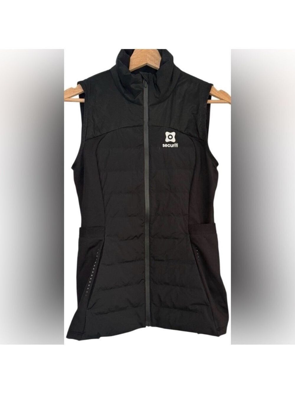Lululemon Puffer Vest Black Sz 6 Quilted Full Zip Goose Down
